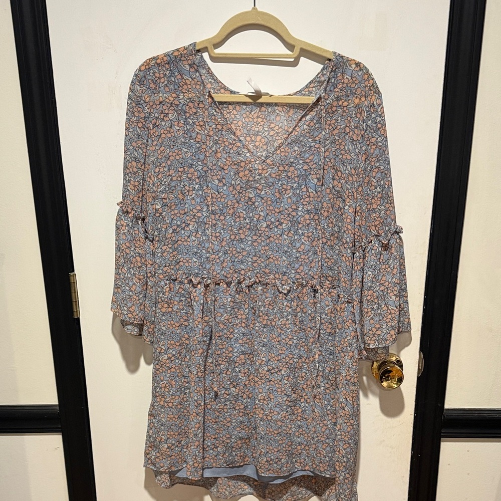 BCBGeneration Floral Mini Dress - Blue and Orange